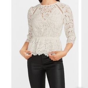 Express Peplum Lace Blouse